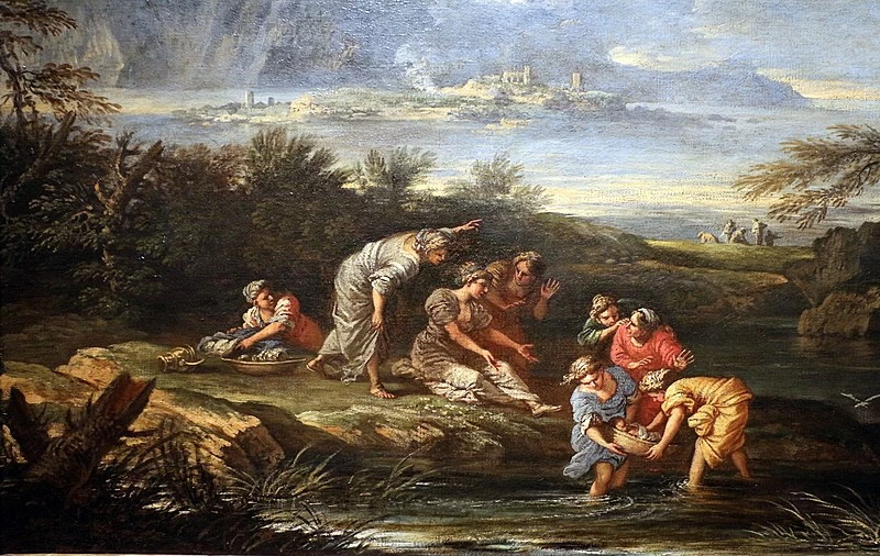 Paesaggio con il ritrovamento di Mosé - Detroit Institute of Arts, dettaglio